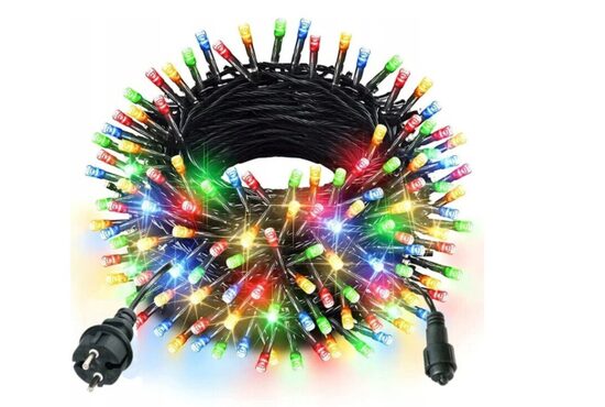 Lauko Kalėdinė girlianda 1000 Led, 65 metrai Įvairių spalvų Flash